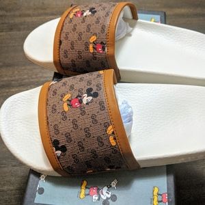 gucci mickey mouse slides black